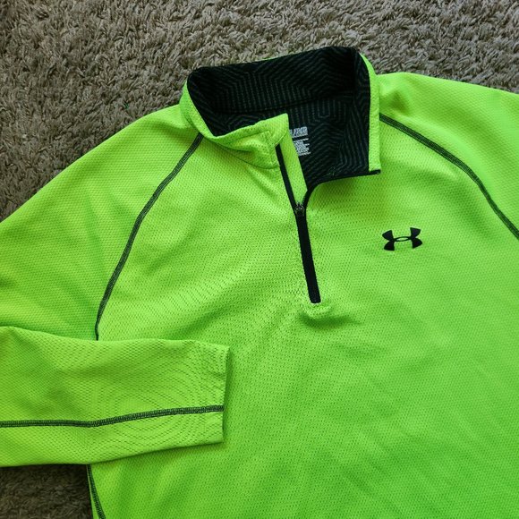 Under Armour Infrared Pullover Coldgear Neon Half-Zip Men's XL Fitted 2013 - Picture 1 of 12